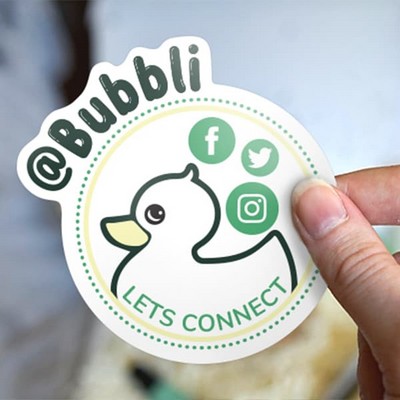 1''x1" Custom Die-Cut White Vinyl Stickers